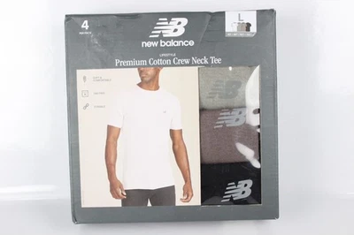 Pack de 4 camisetas New Balance de algodón premium con cuello redondo para hombre L grandes múltiples Foto 1 de 3