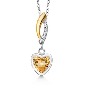 Gemstone Birthstone and Lab Grown Diamond Two-Tone Infinity Drop Pendant - Picture 1 of 85