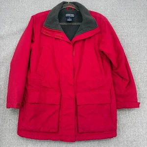 Lands End Red Petite SZ XSP 2-4 Winter Coat Chore Jacket Insulated Fleece Lined - Picture 1 of 13