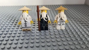 Lego Ninjago 3 x Master Sensei Wu minifigure variations genuine - Picture 1 of 2