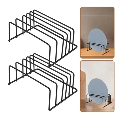  2 PCS Plate Holder Dish Organizer Rack Lid Storage Cabinet Pot and Pan - Image 1 of 4