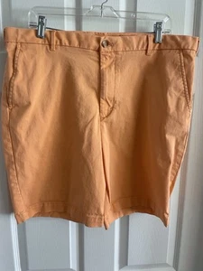 Izod Saltwater Shorts Men's Sz 38 Peach Orange 9.5 Inseam Cotton Spandex Pockets - Picture 1 of 6