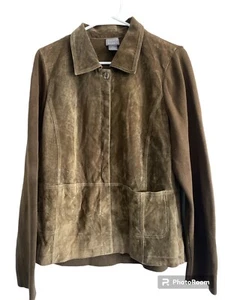 Sigrid Olsen Vintage Women's XL Suede Front & Knit Sleeved Mix Blazer/Jacket EUC - Picture 1 of 7
