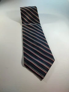 Men's Necktie  by Damon Business Causal Striped Tie Blue 100% Polyester - Picture 1 of 10
