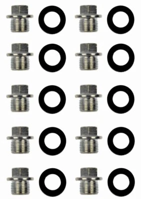 10 Engine Oil Pan Drain Plug & Gasket for GMC OEM# 032510 for Chevy Honda Subaru — 第 1/3 张图片