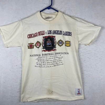 Chicago Bulls/LA Lakers Nutmeg Vintage T-shirt Size M Single Stitch - Image 1 of 4