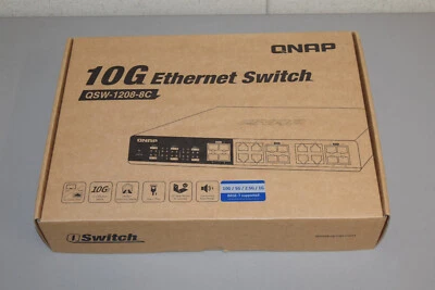 New QNAP 10G Ethernet Switch QSW-1208-8C 12 Port Multi Gig Switch RJ-45 SFP+ - Image 1 of 4