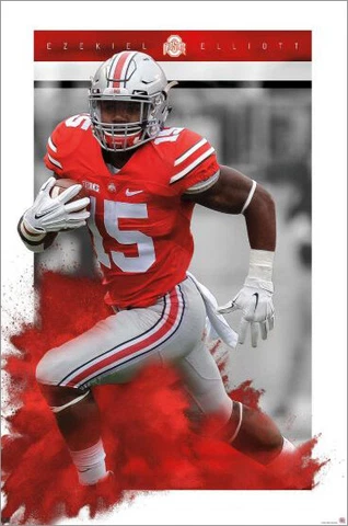 EZEKIEL ELLIOTT Ohio State BUCKEYES LEGEND Premium 22x34 Wall POSTER Cover