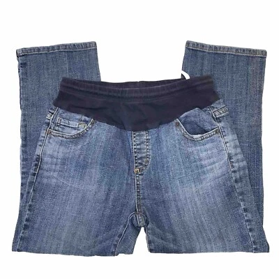 AMERICAN STAR Sz S Maternity Cropped Jeans Medium Wash Denim Low Rise • VG‼ - Image 1 of 4