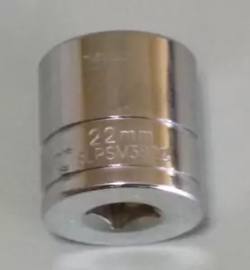 BLUE POINT BLPSM3822, 3/8” DRIVE 22MM. SOCKET, SHALLOW, 6 POINT. - Picture 1 of 11