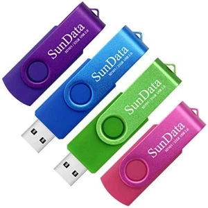 SunData Clé USB 32 Go Lot de 4 USB 2.0 Flash Drive Mémoire Stick Rotation Sto...