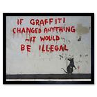 Banksy Graffiti Rat Street Art 12X16 Inch Framed Art Print