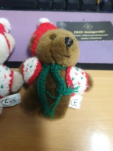 Juego de 3 adornos de árbol de oso de peluche. 11 Cms de alto. - Imagen 1 de 4