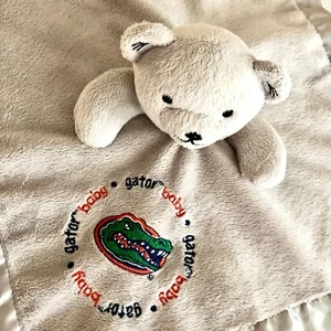 GATOR BABY Fanatic University of Florida Lovey Blanket Plush Bear Grey - Picture 1 of 6