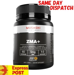 MUSASHI ZMA+ 60 CAPSULES ATHLETE MINERAL BLEND ZINC MAGNESIUM TEST BOOSTER - Picture 1 of 1