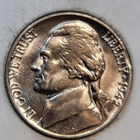 1942 Philadelphia Type 1 Mint Jefferson Nickel 7770 Cover