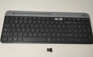 Logitech Wireless Keyboard Slim Multi Device Bluetooth Unify Receiver K580 Gray - Picture 1 of 12