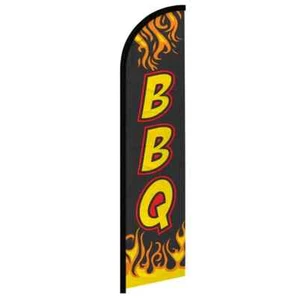 BBQ (schwarz) windstille Werbung Essen Banner Flagge für Räuchereien & Food Trucks - Bild 1 von 7