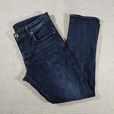 G-Star RAW 3301 Straight Denim Jeans Men Sz 33x30 Dark Blue Button Fly READ  - Image 1 of 4