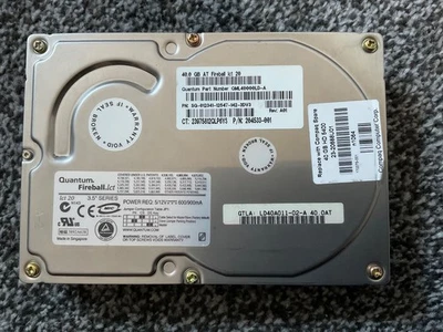 Quantum Fireball LCT20 40GB IDE Hard Drive – Tested, Working – From iMac G3 - Image 1 of 4