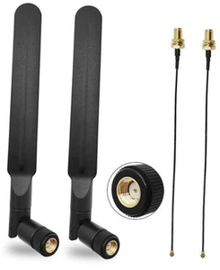 WiFi 6E Antenna Tri-Band 6GHz 5GHz 2.4GHz RP-SMA Male + 10in U.FL MHF4 to RP - Picture 1 of 7