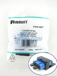 Panduit CMDBUSCBL Mini-Com Blue SC SM Duplex Fiber Optic Adapter, Black ~STSI - Picture 1 of 5