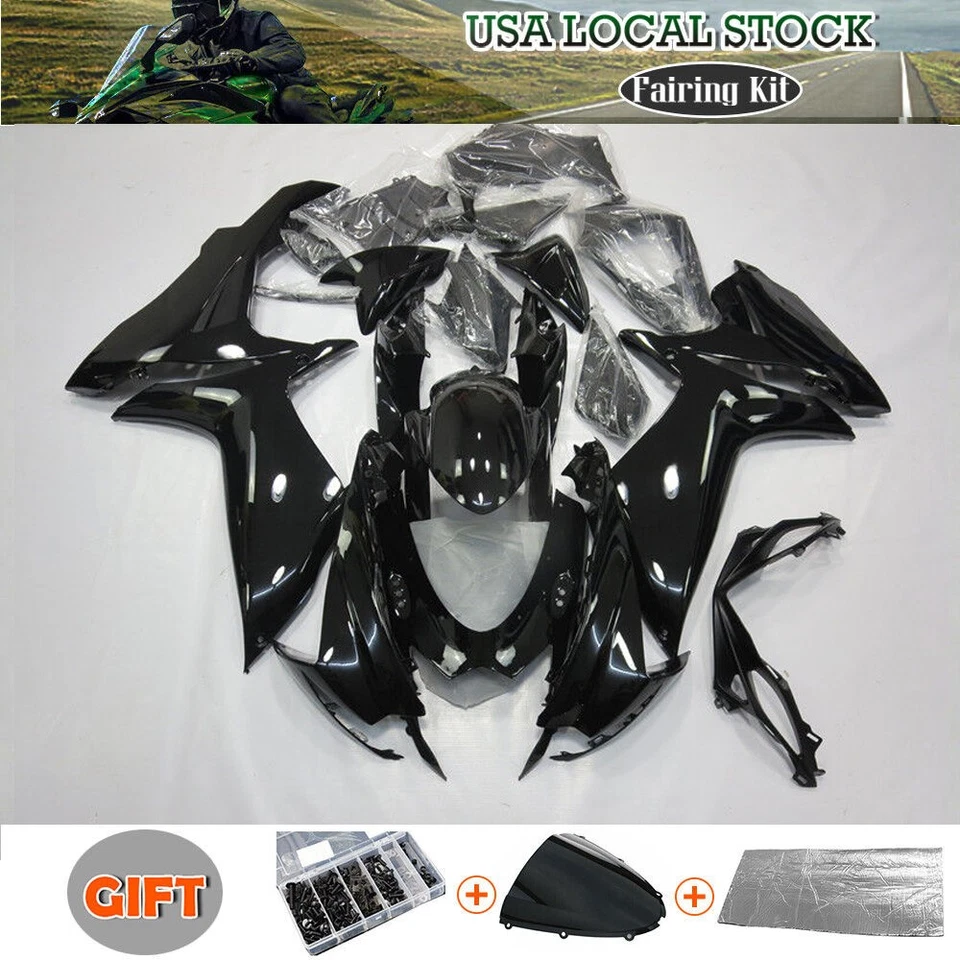 Gloss Black Fairing For Suzuki GSXR600 GSXR750 2011-2026 ABS Injection Bodywork - Image 1 of 3