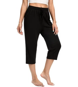 Women's Capri Pants Cropped Running Solid Hiking Exercise Pants Quick Dry Loo... - Picture 1 of 6