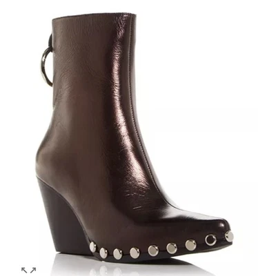 Botas para mujer Jeffrey Campbell 5,5 Walton botín con tachuelas cuero negro metálico Foto 1 de 2