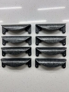 Black Metal Drawer Pulls Lot Of 8 - Picture 1 of 3