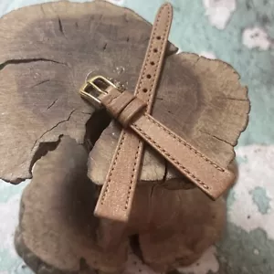 Reloj suizo suave mantequilla cuero genuino señora Tourneau correa de 12 mm hebilla biselada - Imagen 1 de 3
