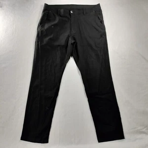 Pantalone uomo kaki nero dritto davanti piatto resistente alle intemperie vintage taglia reale 38x31 - Foto 1 di 6