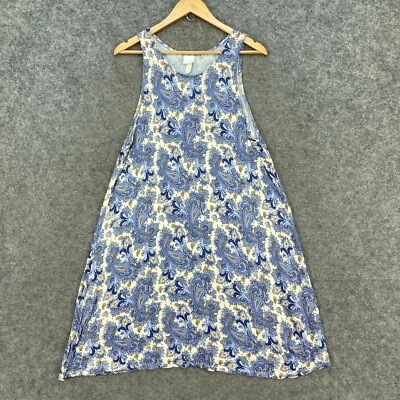 H&M женское платье размер M средний мини синий пейсли без рукавов эластичной 5130 - Изображение 1 из 4