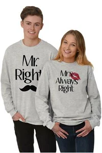 Husband Wife Married His Hers Couple Gift Long Sleeve T Shirts Tees For Men - Picture 1 of 11