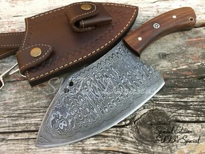 Cuchillo de chef profesional de acero de Damasco hecho a mano, cuchilla de carne, hacha, 022 - Imagen 1 de 12