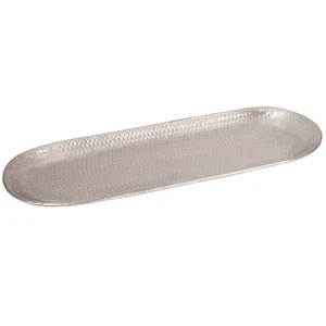 Skandinavisches Design Tablett Kerzentablett Ilnur Silber Oval 45cm - Bild 1 von 5