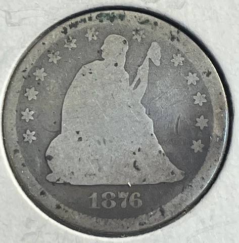 1876 Seated Liberty Quarter - 90% Silver - Free Shipping - P13-23 Cover