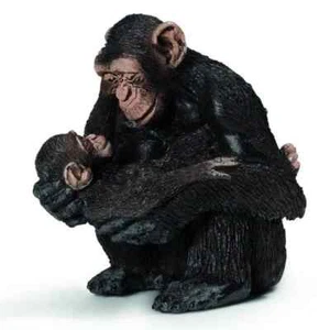 Schleich 14679 Chimpanzee with Baby Retired Toy Animal Figurine Model - NIP - Picture 1 of 1