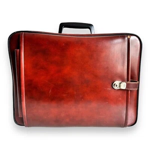 Vintage Antler Brown Faux Leather Vanity Weekend Case Retro Luggage No KEY - Picture 1 of 24