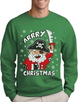 Arrry Christmas Pirate Santa Buccaneer Ugly Xmas Sweater Sweatshirt Gift Idea