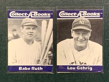 1990 Babe Ruth/Lou Gehrig Collect-A-Books Lot Of 2 -  N.Y. Yankees HOF - Legends