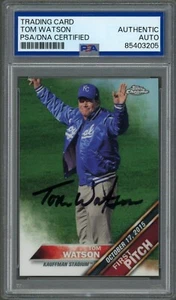 Tom Watson SIGNED 2016 Topps Chrome Refractor First Pitch Card PGA Golf Auto PSA - Picture 1 of 2