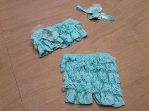 3 teiliges Baby Spitzen Set Türkis  - Bild 1 von 4