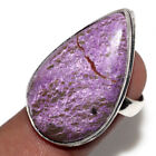 925 Silver Plated-purpurite Ethnic Gemstone Handmade Ring Jewelry Us Size-6 Jw