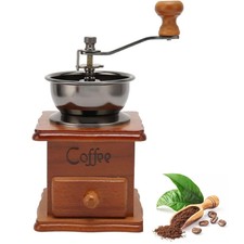 Wooden Manual Coffee Grinder Grind Settings Coffee Mill Burr Grinder  Home