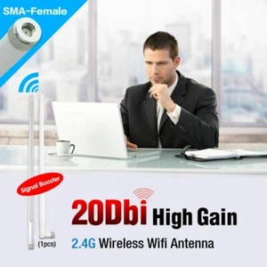 20dBi Antenna 2.4GHZ Booster Router RP-SMA Wireless WLAN For PCI Card USB Modem - Photo 1/3