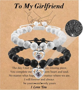 Couple Bracelets Valentines Day Gifts for Him Her Boyfriend Husband Fiance Soulm - Picture 1 of 12