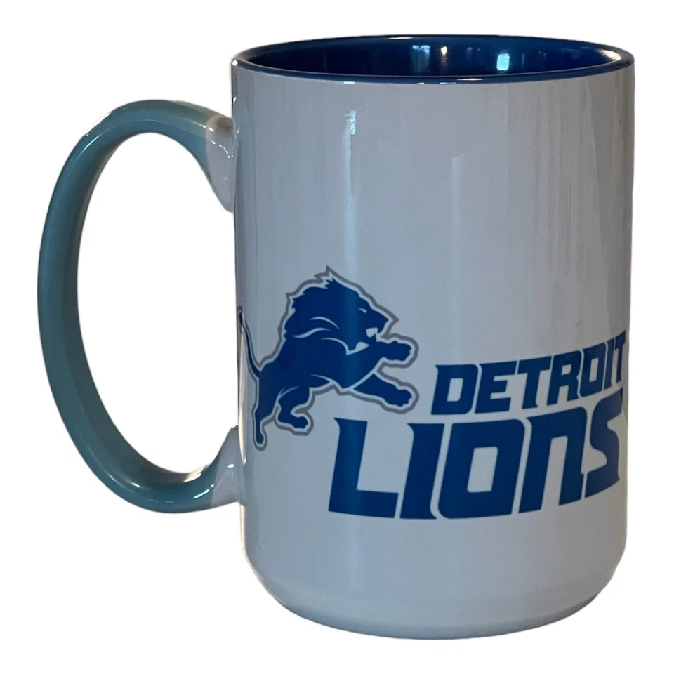 Taza/taza de café y té de cerámica de 15 oz “Detroit Lions” azul ~ fútbol ~ regalo ~ Super Bowl Foto 1 de 1