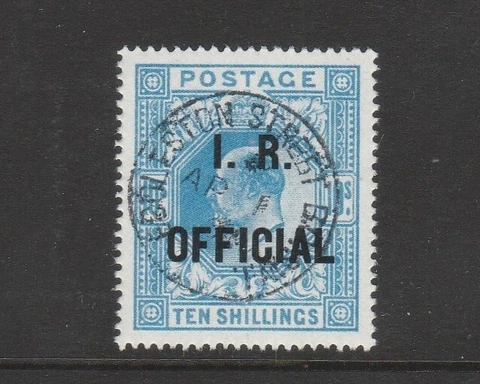 SG026: 10s Ultramarine: I.R. OFFICIAL: VFU: GREAT RARITY! Aldred FACSIMILE Cover
