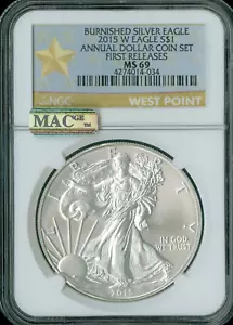 2015 W SILVER EAGLE STAR NGC MS69 PQ ANNUAL SET MAC SPOTLESS * - Picture 1 of 2